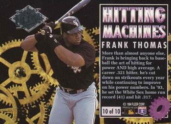 1994 Ultra - Hitting Machines #10 Frank Thomas Back