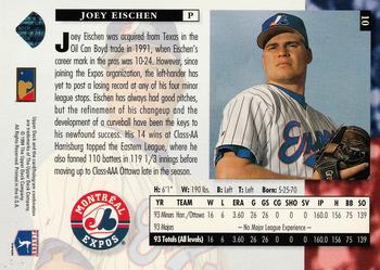 1994 Upper Deck #10 Joey Eischen Back