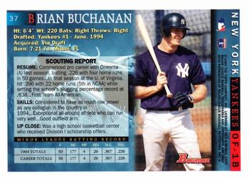 1995 Bowman #37 Brian Buchanan Back
