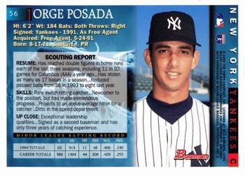 1995 Bowman #56 Jorge Posada Back
