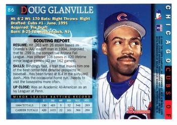 1995 Bowman #86 Doug Glanville Back
