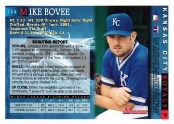 1995 Bowman #114 Mike Bovee Back