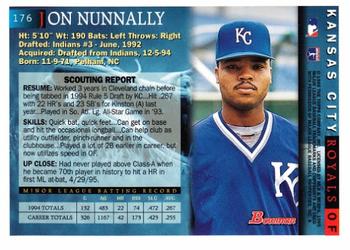 1995 Bowman #176 Jon Nunnally Back