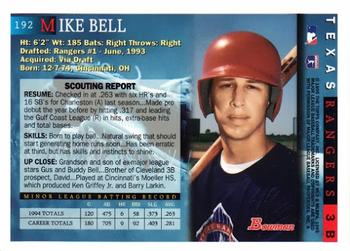 1995 Bowman #192 Mike Bell Back