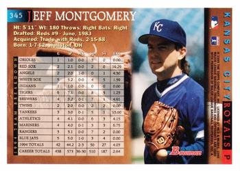 1995 Bowman #345 Jeff Montgomery Back