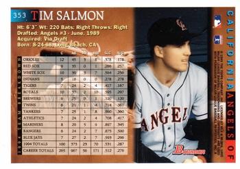 1995 Bowman #353 Tim Salmon Back