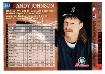 1995 Bowman #395 Randy Johnson Back