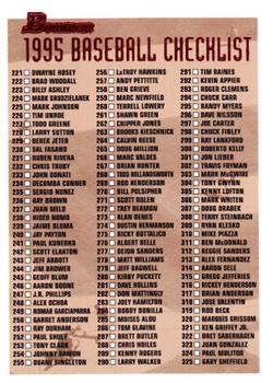1995 Bowman #439 Checklist: 221-439 Front