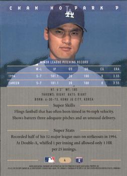 1995 Bowman's Best #4 Chan Ho Park Back