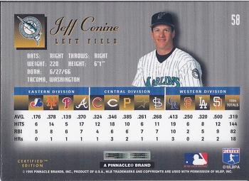 1995 Select Certified #58 Jeff Conine Back