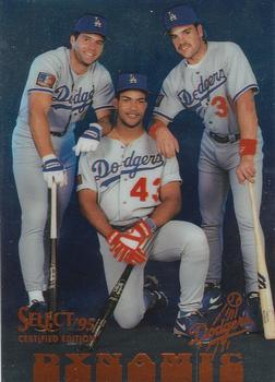 1995 Select Certified #80 Dynamic (Eric Karros / Raul Mondesi / Mike Piazza) Front
