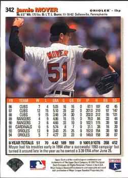 1995 Collector's Choice #342 Jamie Moyer Back