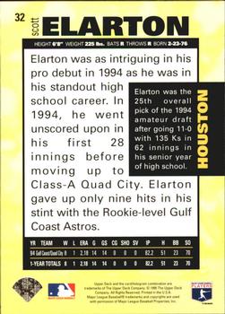 1995 Collector's Choice - Silver Signature #32 Scott Elarton Back