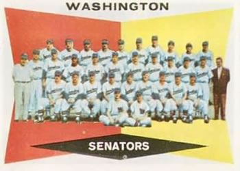 1960 Topps #43 Washington Senators Front