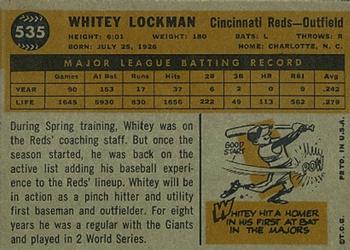 1960 Topps #535 Whitey Lockman Back