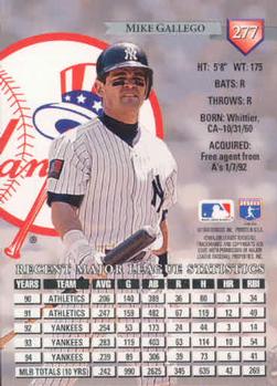 1995 Donruss #277 Mike Gallego Back