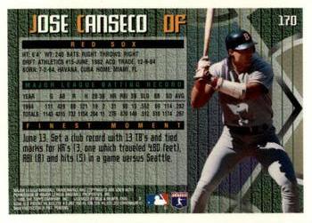 1995 Finest #170 Jose Canseco Back