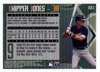 1995 Finest #221 Chipper Jones Back