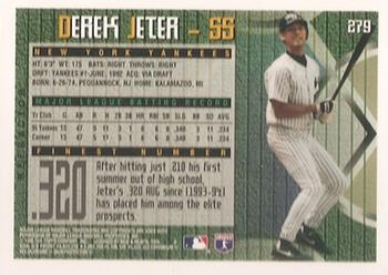 1995 Finest #279 Derek Jeter Back