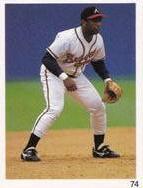 1992 Red Foley Stickers #74 Terry Pendleton Front