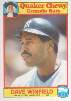 1986 Topps Quaker Granola #33 Dave Winfield Front