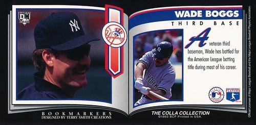 1993 Diamond Marks Bookmarkers #NNO Wade Boggs Back