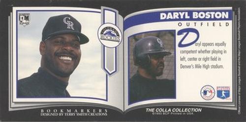 1993 Diamond Marks Bookmarkers #NNO Daryl Boston Back