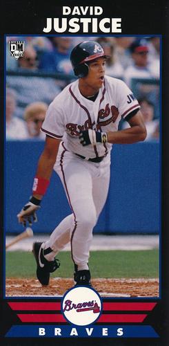 1993 Diamond Marks Bookmarkers #NNO David Justice Front