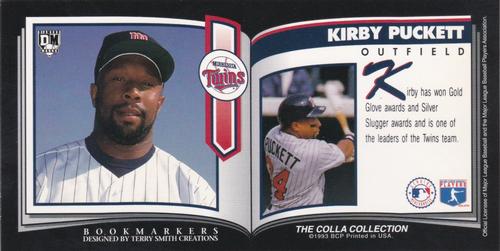 1993 Diamond Marks Bookmarkers #NNO Kirby Puckett Back