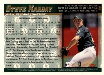 1998 Topps - Inaugural Diamondbacks #84 Steve Karsay Back