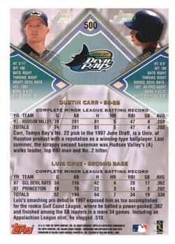 1998 Topps - Inaugural Diamondbacks #500 Dustin Carr / Luis Cruz Back