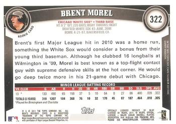 2011 Topps #322 Brent Morel Back