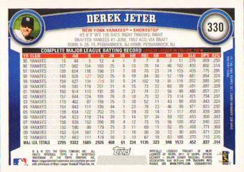2011 Topps #330 Derek Jeter Back