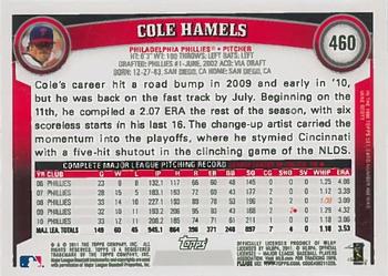 2011 Topps #460 Cole Hamels Back