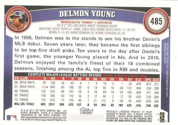 2011 Topps #485 Delmon Young Back