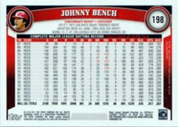 2011 Topps #198 Johnny Bench Back