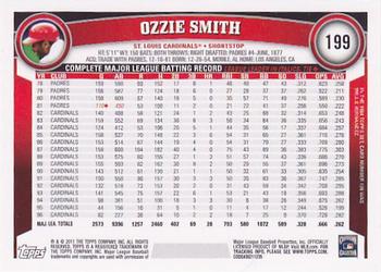 2011 Topps #199 Ozzie Smith Back