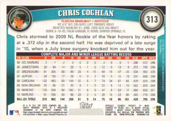 2011 Topps #313 Chris Coghlan Back