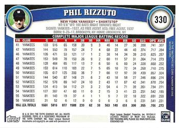 2011 Topps #330 Phil Rizzuto Back