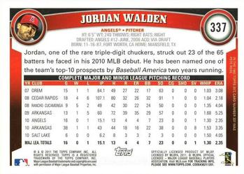 2011 Topps #337 Jordan Walden Back