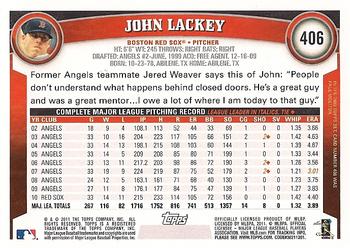 2011 Topps #406 John Lackey Back