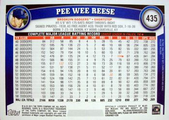 2011 Topps #435 Pee Wee Reese Back