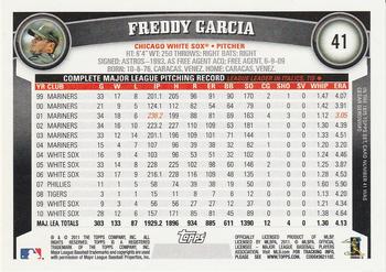 2011 Topps #41 Freddy Garcia Back