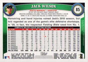2011 Topps #85 Jack Wilson Back