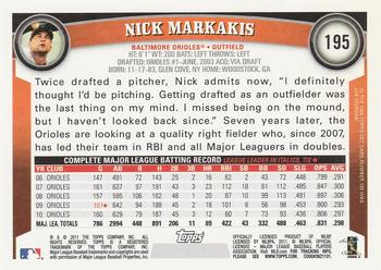 2011 Topps #195 Nick Markakis Back