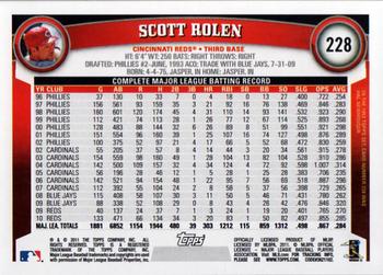 2011 Topps #228 Scott Rolen Back
