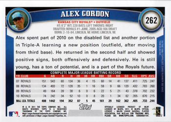 2011 Topps #262 Alex Gordon Back