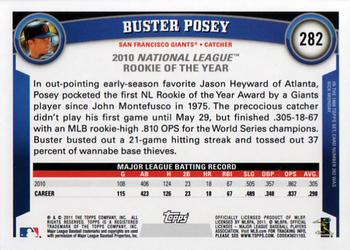 2011 Topps #282 Buster Posey Back