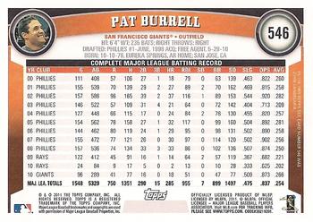 2011 Topps #546 Pat Burrell Back