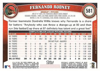 2011 Topps #581 Fernando Rodney Back